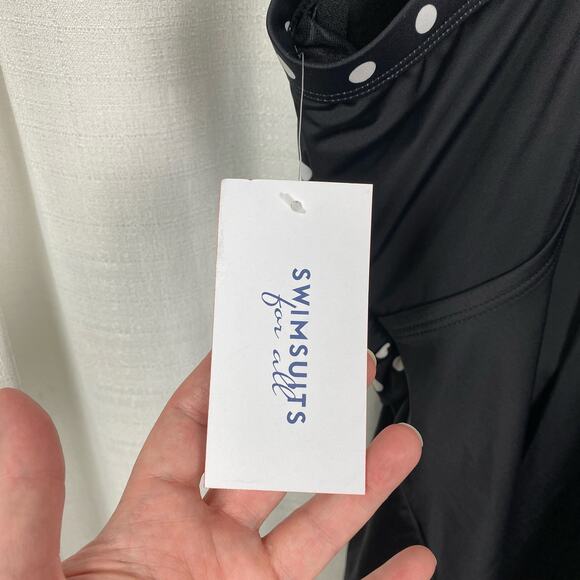 Swimsuits For All Black&White Dot Underwire Tankini Top Sz.46DDD NWT - Picture 8 of 16